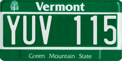 VT license plate YUV115