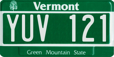 VT license plate YUV121