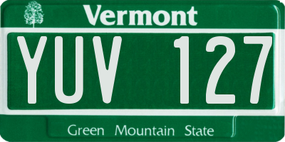 VT license plate YUV127