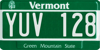 VT license plate YUV128