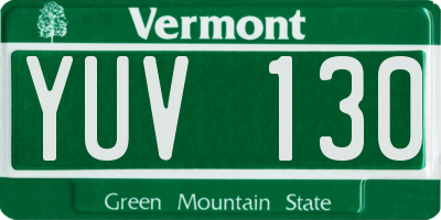 VT license plate YUV130