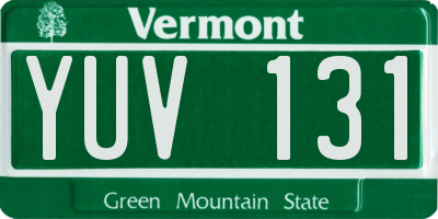 VT license plate YUV131