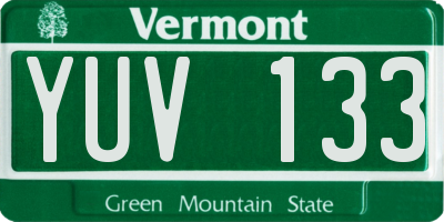 VT license plate YUV133