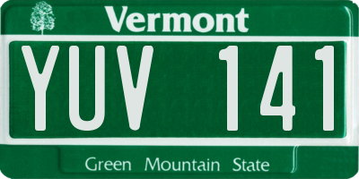 VT license plate YUV141