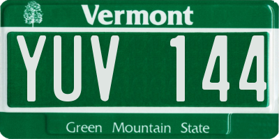 VT license plate YUV144