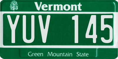 VT license plate YUV145