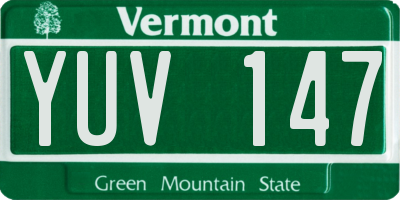 VT license plate YUV147