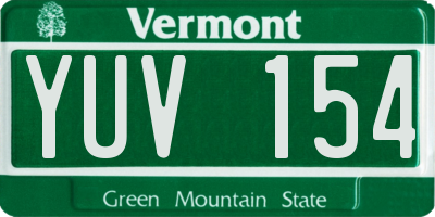 VT license plate YUV154