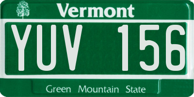VT license plate YUV156