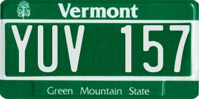 VT license plate YUV157
