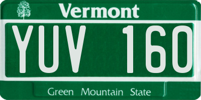 VT license plate YUV160