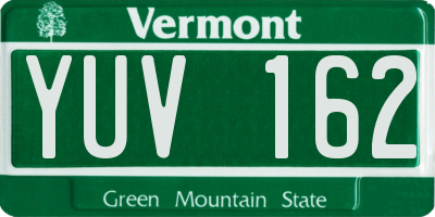 VT license plate YUV162