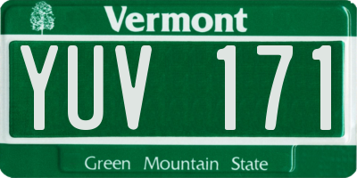 VT license plate YUV171