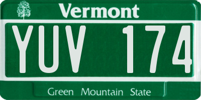 VT license plate YUV174
