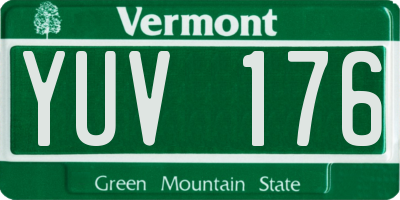 VT license plate YUV176