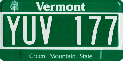 VT license plate YUV177