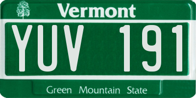 VT license plate YUV191