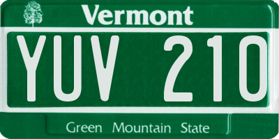 VT license plate YUV210