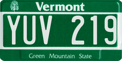 VT license plate YUV219