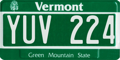 VT license plate YUV224
