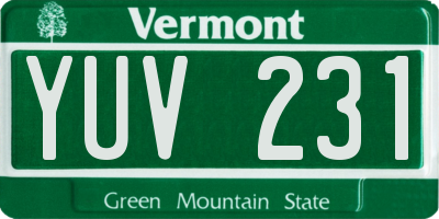 VT license plate YUV231