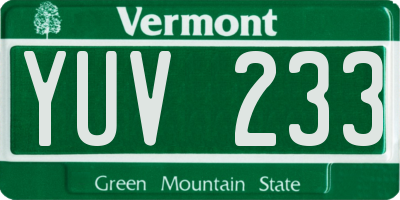 VT license plate YUV233