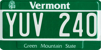 VT license plate YUV240