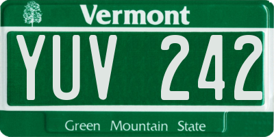 VT license plate YUV242