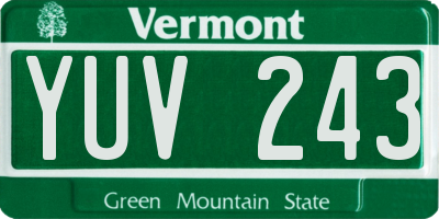 VT license plate YUV243