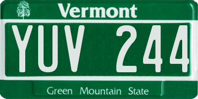 VT license plate YUV244