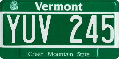 VT license plate YUV245