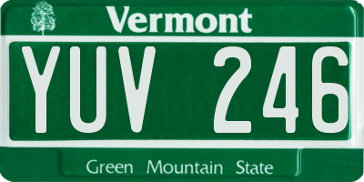 VT license plate YUV246