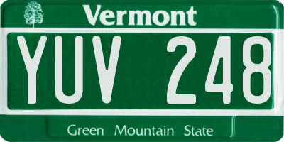 VT license plate YUV248