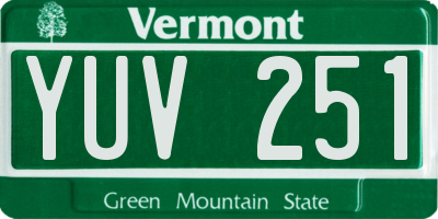 VT license plate YUV251