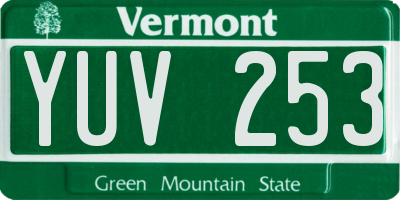 VT license plate YUV253