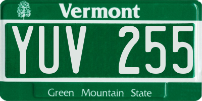 VT license plate YUV255