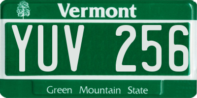 VT license plate YUV256