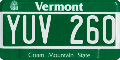 VT license plate YUV260
