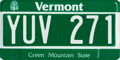 VT license plate YUV271
