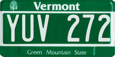 VT license plate YUV272