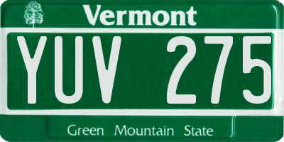 VT license plate YUV275