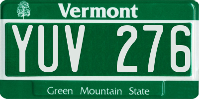VT license plate YUV276