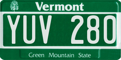 VT license plate YUV280