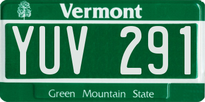 VT license plate YUV291