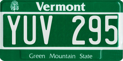 VT license plate YUV295