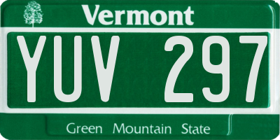 VT license plate YUV297