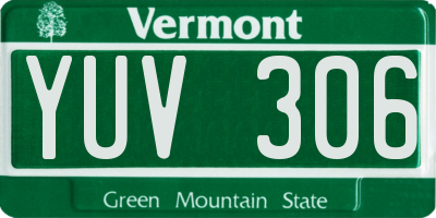VT license plate YUV306