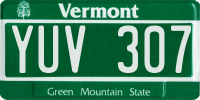 VT license plate YUV307