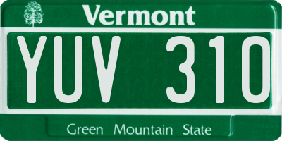 VT license plate YUV310