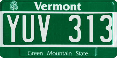 VT license plate YUV313